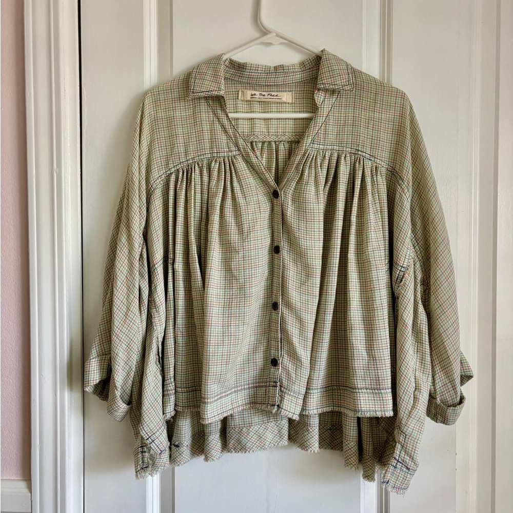 We The Free Rainbow Picnic Button Top
